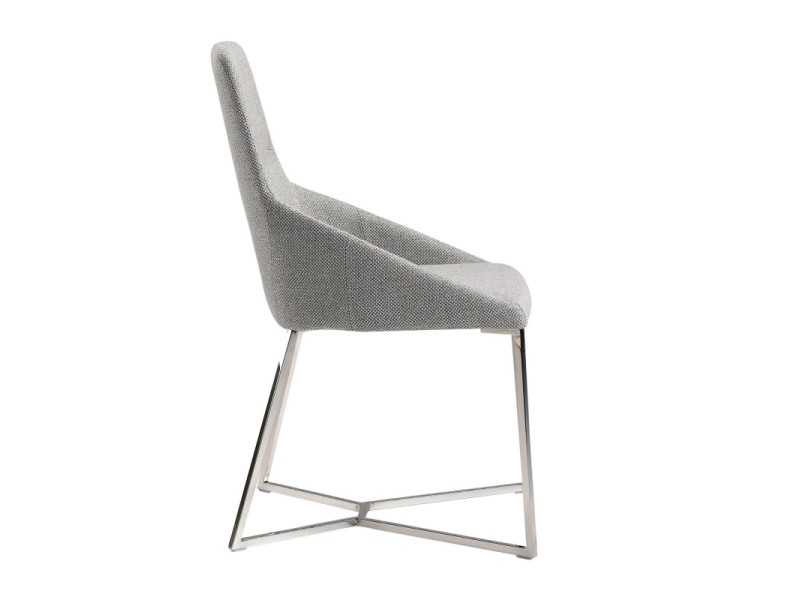 Upholstered chair with stainless steel structure - HELENNA