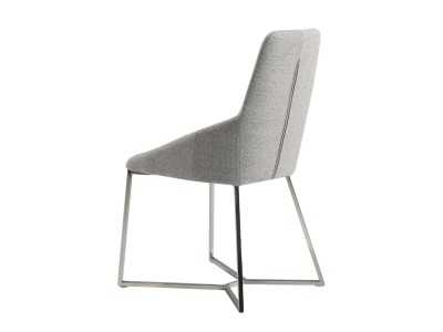 Chaise tapissé avec structure en acier inoxydable - HELENNA