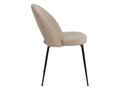 Designer chair upholstered in velvet with metal legs - ANA BEIGE