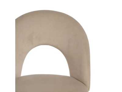 Designer chair upholstered in velvet with metal legs - ANA BEIGE