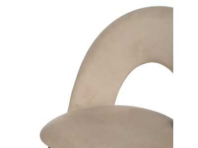 Designer chair upholstered in velvet with metal legs - ANA BEIGE