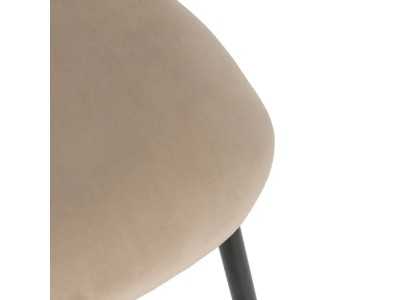 Designer chair upholstered in velvet with metal legs - ANA BEIGE