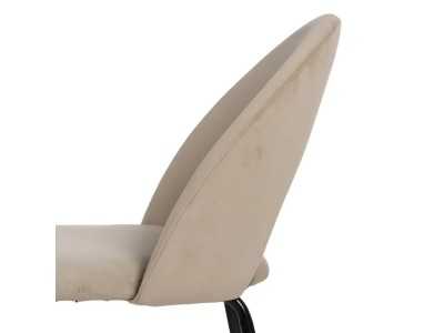 Designer chair upholstered in velvet with metal legs - ANA BEIGE