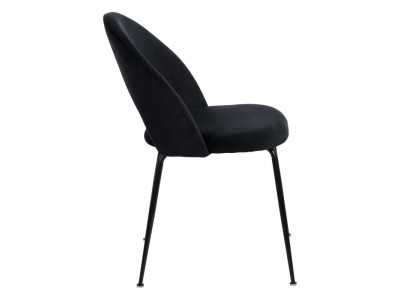 Silla de diseño tapizada en terciopelo con patas en metal - ANA NEGRO
