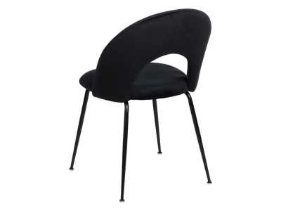 Silla de diseño tapizada en terciopelo con patas en metal - ANA NEGRO
