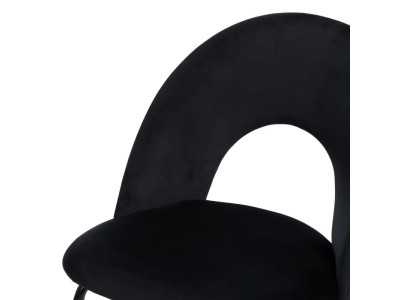 Silla de diseño tapizada en terciopelo con patas en metal - ANA NEGRO