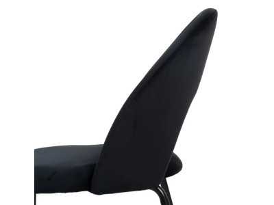 Silla de diseño tapizada en terciopelo con patas en metal - ANA NEGRO