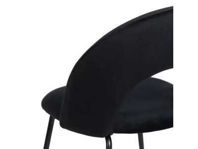 Silla de diseño tapizada en terciopelo con patas en metal - ANA NEGRO