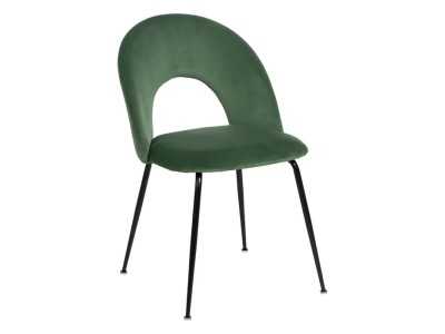 Designer chair upholstered in velvet with metal legs - ANA VERDE
