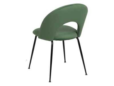 Designer chair upholstered in velvet with metal legs - ANA VERDE