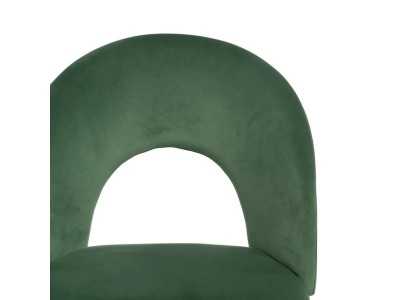 Designer chair upholstered in velvet with metal legs - ANA VERDE