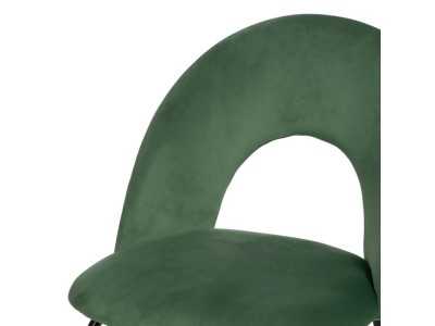 Designer chair upholstered in velvet with metal legs - ANA VERDE