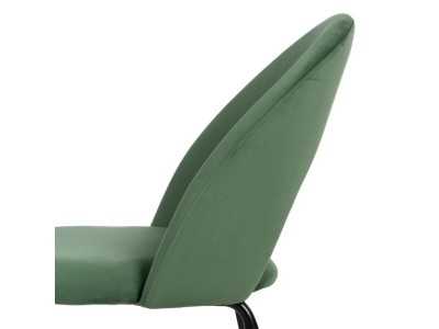 Designer chair upholstered in velvet with metal legs - ANA VERDE