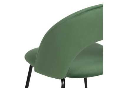 Designer chair upholstered in velvet with metal legs - ANA VERDE