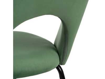 Designer chair upholstered in velvet with metal legs - ANA VERDE