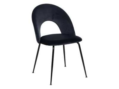 Silla de diseño tapizada en terciopelo con patas en metal - ANA AZUL