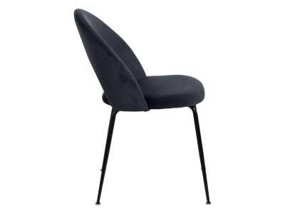Designer chair upholstered in velvet with metal legs - ANA AZUL