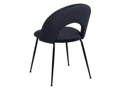 Silla de diseño tapizada en terciopelo con patas en metal - ANA AZUL