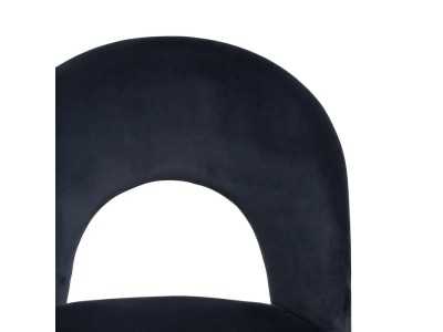 Designer chair upholstered in velvet with metal legs - ANA AZUL