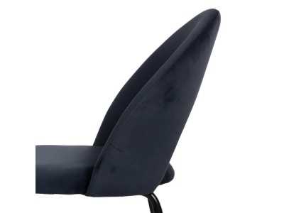 Designer chair upholstered in velvet with metal legs - ANA AZUL