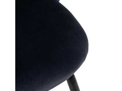 Designer chair upholstered in velvet with metal legs - ANA AZUL