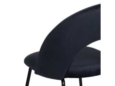 Designer chair upholstered in velvet with metal legs - ANA AZUL