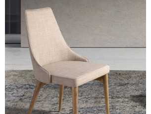 Modern design chair upholstered with walnut frame - CARMEN 2