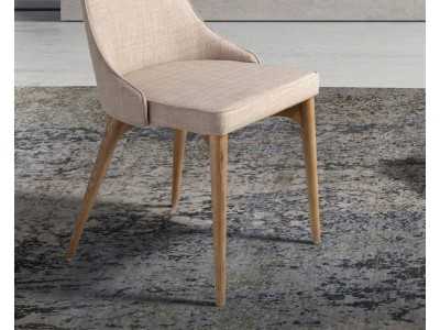 Modern design chair upholstered with walnut frame - CARMEN