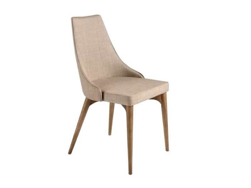 Modern design chair upholstered with walnut frame - CARMEN