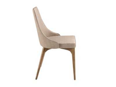 Modern design chair upholstered with walnut frame - CARMEN