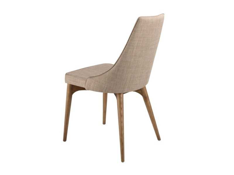 Chaise design moderne tapissée avec structure en noyer - CARMEN