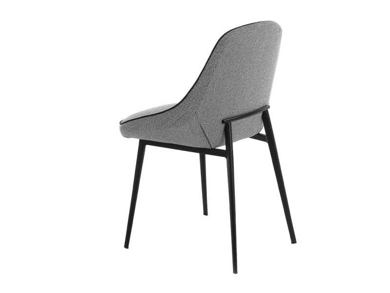 Silla de diseño tapizada con estructura en acero inoxidable negro - SALLY