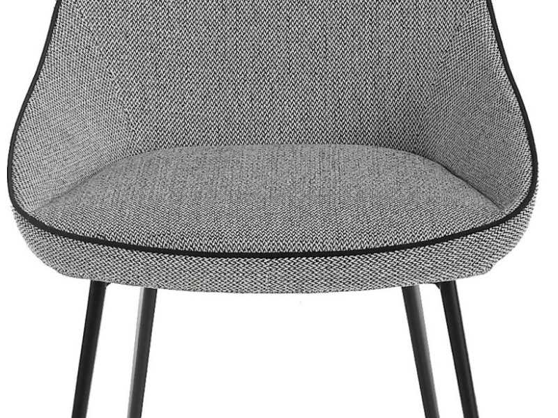 Silla de diseño tapizada con estructura en acero inoxidable negro - SALLY