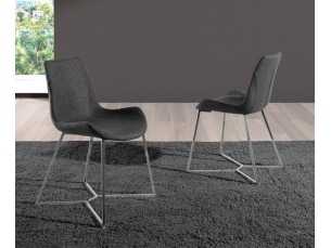 Chaise tapissé avec structure en acier inoxydable - TOMASSO