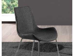 Chaise tapissé avec structure en acier inoxydable - TOMASSO 2