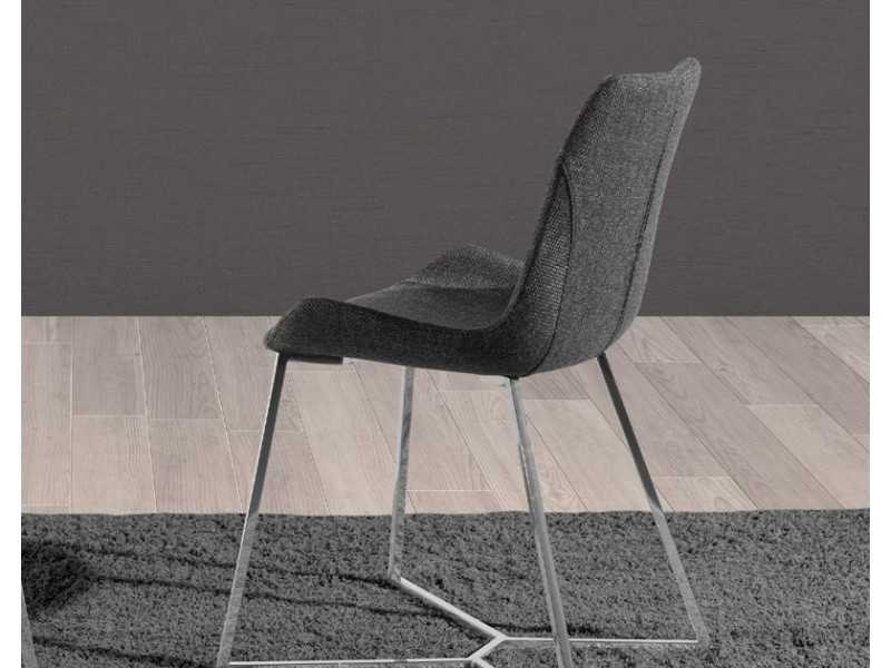 Chaise tapissé avec structure en acier inoxydable - TOMASSO