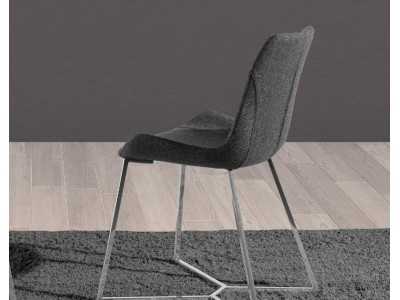 Chaise tapissé avec structure en acier inoxydable - TOMASSO