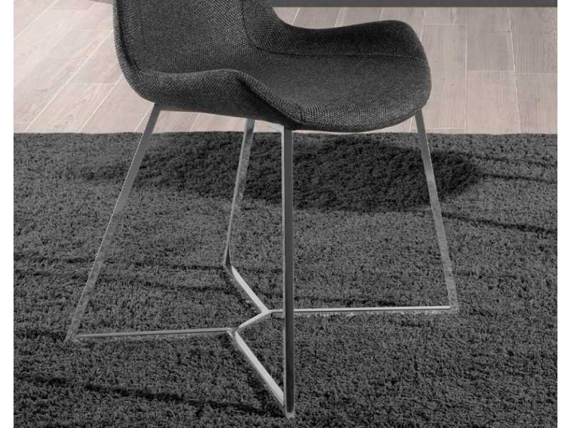 Chaise tapissé avec structure en acier inoxydable - TOMASSO