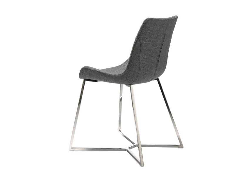 Chaise tapissé avec structure en acier inoxydable - TOMASSO