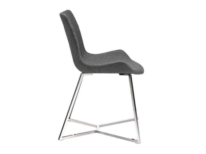 Chaise tapissé avec structure en acier inoxydable - TOMASSO