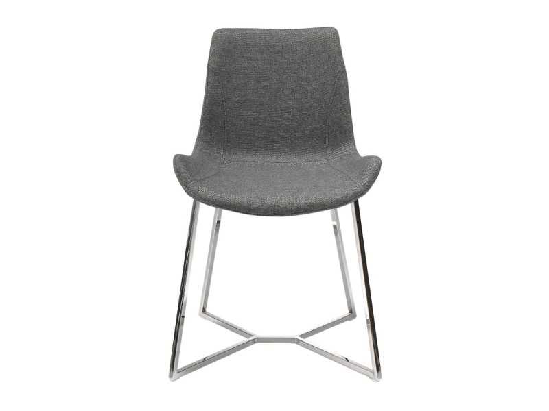 Silla tapizada con estructura en acero inoxidable - TOMASSO