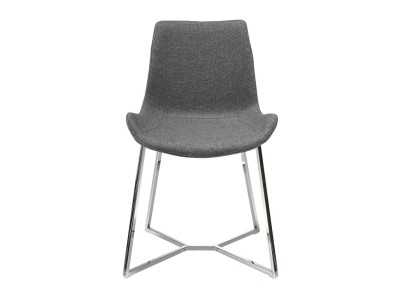 Upholstered chair with stainless steel frame - TOMASSO