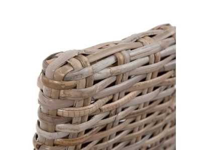 Chaise de salle à manger en rotin naturel avec assise tapissé - MANILA