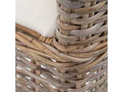 Chaise de salle à manger en rotin naturel avec assise tapissé - MANILA
