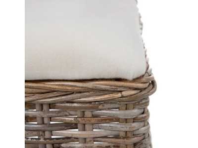 Chaise de salle à manger en rotin naturel avec assise tapissé - MANILA