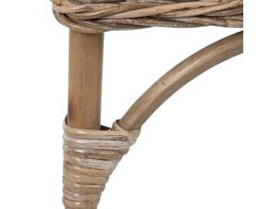 Chaise de salle à manger en rotin naturel avec assise tapissé - MANILA