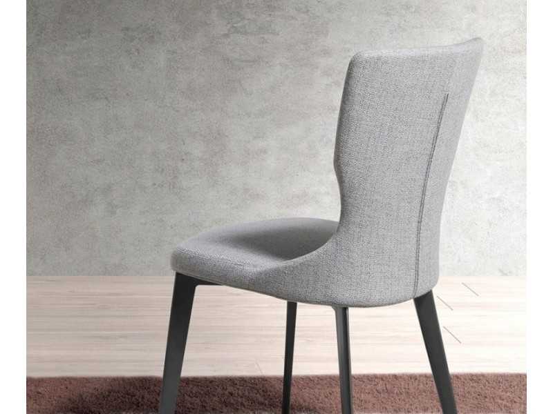 Silla de diseño tapizada con patas en acero inoxidable lacado - ROSETTA
