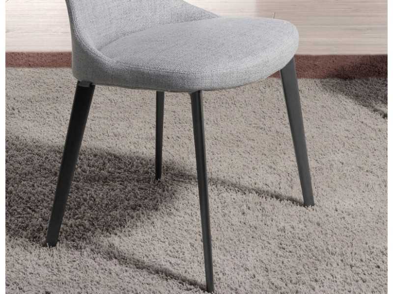 Silla de diseño tapizada con patas en acero inoxidable lacado - ROSETTA
