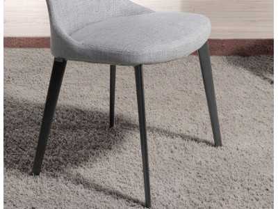 Chaise design tapissé avec pieds en acier inoxydable laqué - ROSETTA