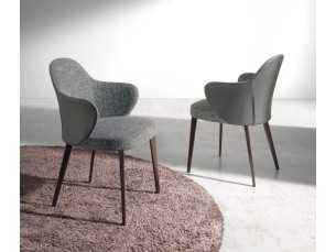 Modern design chair with dark brown stainless steel legs - PESME